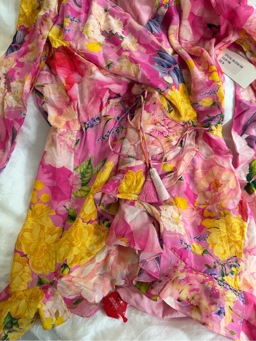 Rococo Sand floral ruffle wrap dress - Picture 3 of 4
